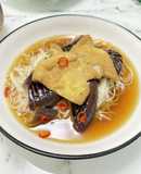 なすとお揚げのあったかそうめん