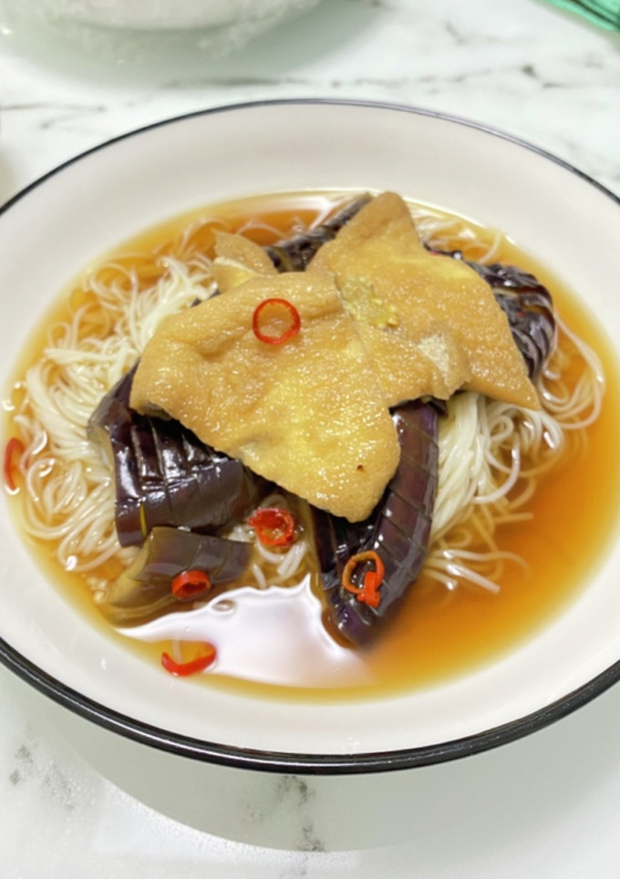 なすとお揚げのあったかそうめん-レシピのメイン写真