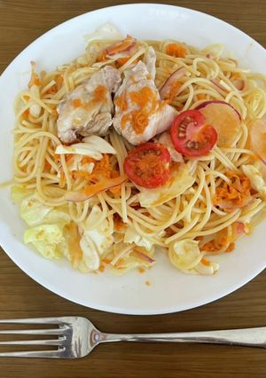 カラフル！すりおろし人参の冷製パスタ-レシピのメイン写真