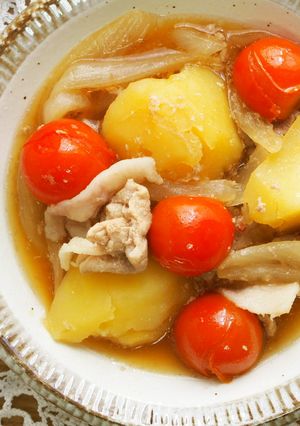 爽やか！プチトマトと豚こまの肉じゃが♪-レシピのメイン写真