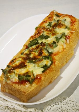 節約！栃尾の油揚げのピザ風焼き♪-レシピのメイン写真