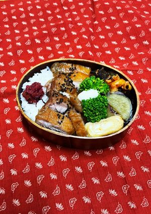 鶏の照り焼きと揚げナストマトグラタン弁当-レシピのメイン写真