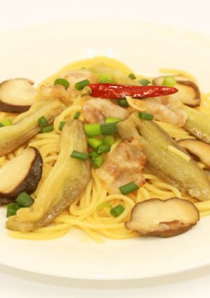 焼きナスとベーコンの生スパゲティ-レシピのメイン写真