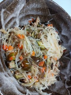 春雨とナスの豚味噌炒め-レシピのメイン写真
