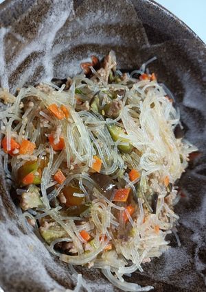 春雨とナスの豚味噌炒め-レシピのメイン写真