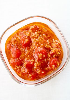 ジューシーな【赤ミニトマトの丸ごとソース-レシピのメイン写真