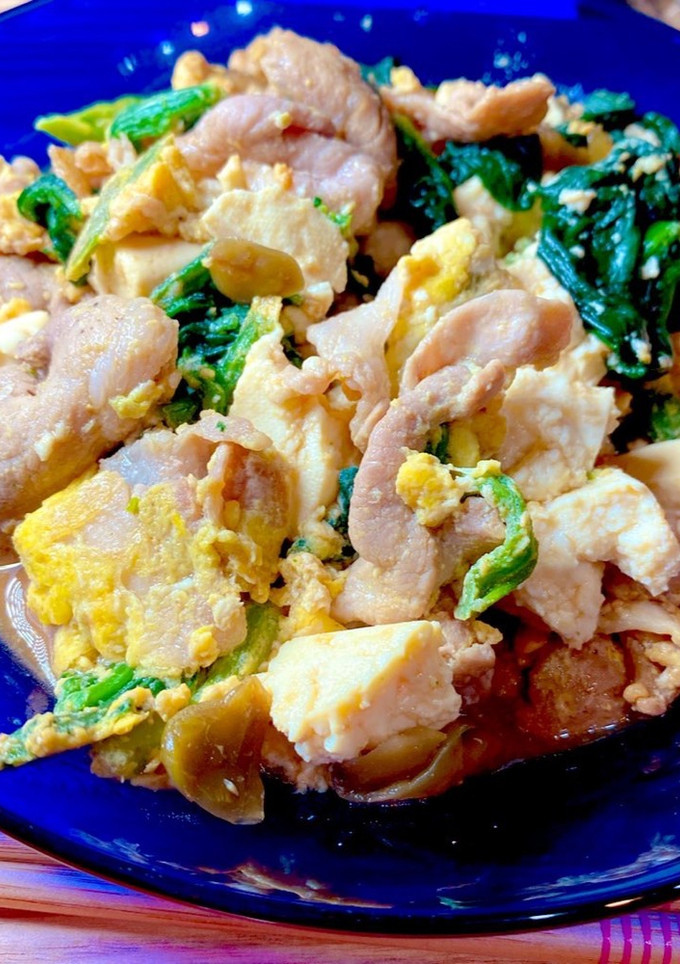 【10分で】ほうれん草と豆腐の中華風炒め-レシピのメイン写真