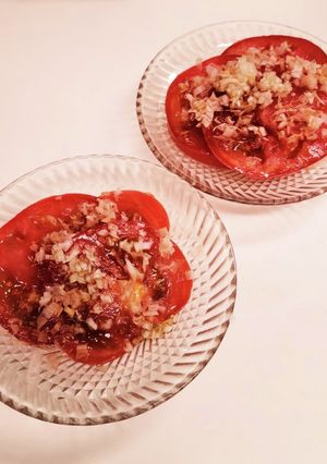 ◇畑の新鮮完熟トマトの和風サラダ♪◇-レシピのメイン写真