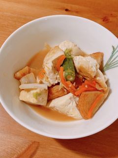 木綿豆腐とさつま揚げの簡単煮-レシピのメイン写真