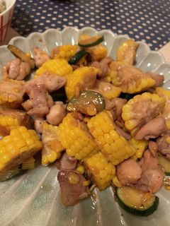 鶏もも肉ととうもろこしのバター炒め-レシピのメイン写真