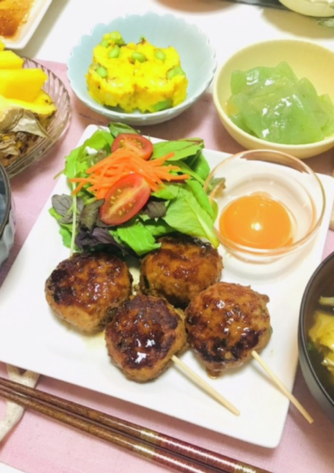 つくね串メインの夕飯献立・今日のおかず達-レシピのメイン写真