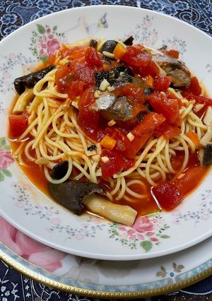 ♪鯖缶とトマトで簡単スープスパゲッティ♪-レシピのメイン写真