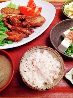 夕飯(8/11)手羽中甘辛炒め-レシピのメイン写真