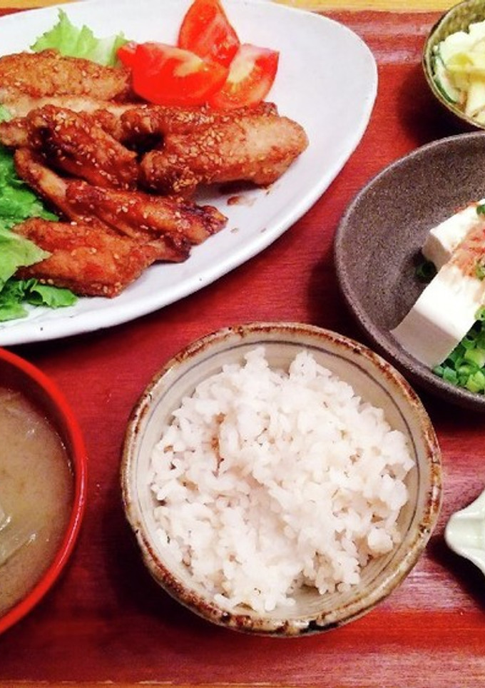 夕飯(8/11)手羽中甘辛炒め-レシピのメイン写真