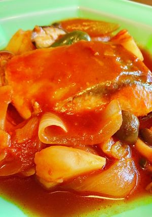 初心者でも簡単！鯖のトマトソース煮-レシピのメイン写真