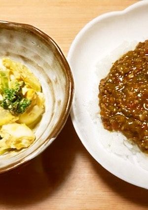 キーマカレーとブロッコリーのマヨサラダ-レシピのメイン写真