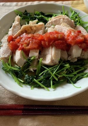 鶏むね肉と三つ葉のサルサソースがけ-レシピのメイン写真