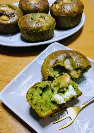 ミルク白花豆入り抹茶マフィン-レシピのメイン写真