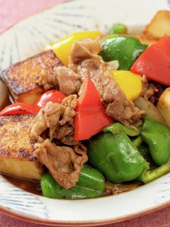 豚肉とピーマンと厚揚げの甘辛カレー炒め-レシピのメイン写真
