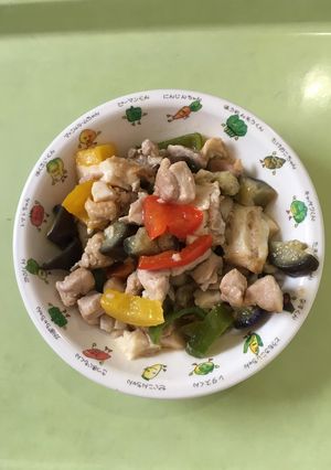 【保育園給食】鶏肉となすのポン酢炒め-レシピのメイン写真