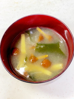 なめこ 油あげ わかめの味噌汁^^-レシピのメイン写真