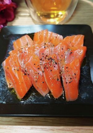 サーモンのカンタン厚切りカルパッチョ-レシピのメイン写真