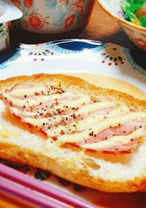 ★バケットに◎朝食ベーコンマヨトースト★-レシピのメイン写真