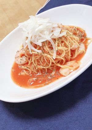 時短！えびとトマトの冷製パスタ-レシピのメイン写真