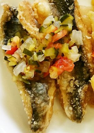 給食★とびうおのラビゴットソースかけ-レシピのメイン写真