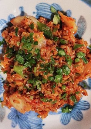 怠け者の残りご飯とミンチとキムチ炒飯-レシピのメイン写真