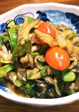 シャキッと ピーマンと茄子とツナの炒め物-レシピのメイン写真