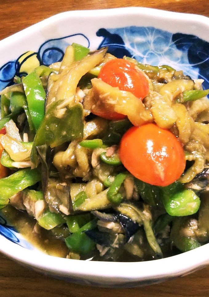 シャキッと ピーマンと茄子とツナの炒め物-レシピのメイン写真