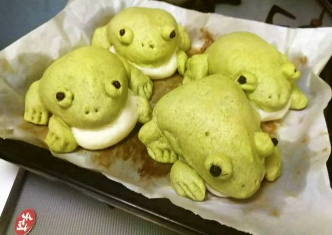 カエルパン (抹茶パン) by fungia2 【クックパッド】 簡単おいしい 