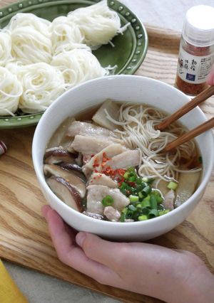 豚ばらと大根の温つけそうめん-レシピのメイン写真