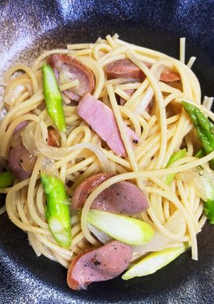 アスパラベーコンのガーリックパスタ-レシピのメイン写真