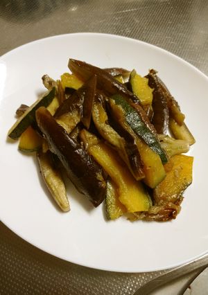 茄子とかぼちゃの炒め物-レシピのメイン写真