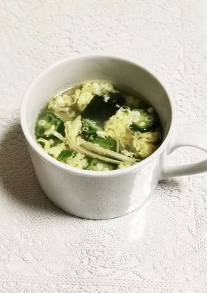 冷凍&乾物で簡単!オクラの中華風スープ-レシピのメイン写真