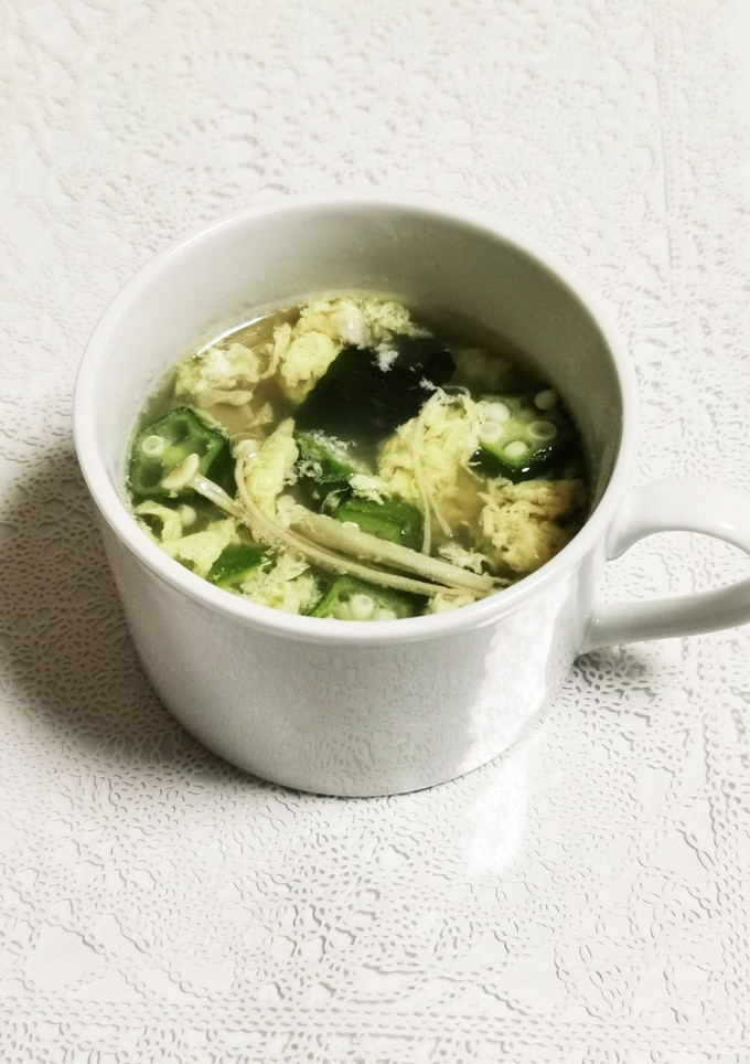 冷凍＆乾物で簡単！オクラの中華風スープ-レシピのメイン写真