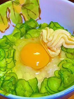 キュウリ入りの卵かけご飯-レシピのメイン写真