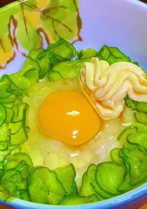 キュウリ入りの卵かけご飯-レシピのメイン写真