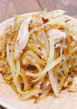 青パパイヤと鶏肉のきんぴら-レシピのメイン写真