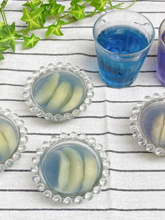 青色☆桃ゼリー-レシピのメイン写真