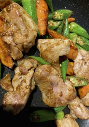 オクラと鶏肉のカレー炒め-レシピのメイン写真