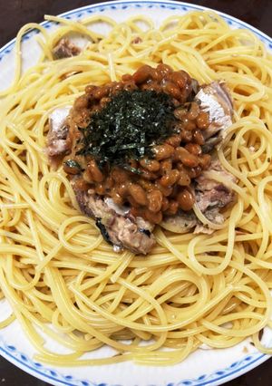 納豆&サバ缶パスタ-レシピのメイン写真