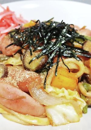 超簡単！夏野菜のソース焼きうどん！！-レシピのメイン写真
