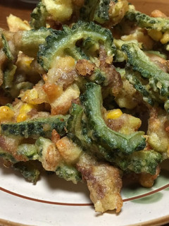 種もワタも食べるゴーヤと豚肉のかき揚げ-レシピのメイン写真