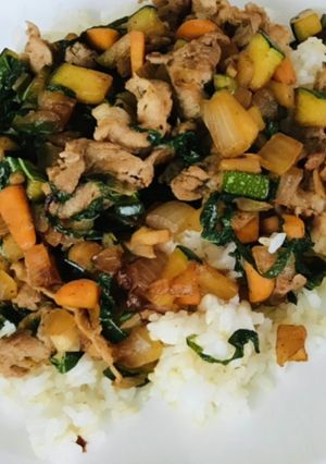 夏野菜の炒め丼-レシピのメイン写真