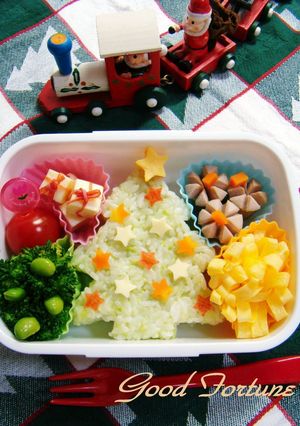 キャラ弁☆クリスマスツリー弁当♪-レシピのメイン写真