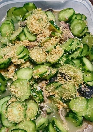 ピーナッツ粉とサバ缶のキュウリ酢の物-レシピのメイン写真