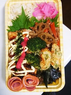 【夫婦弁当107】お好み焼ときんぴら-レシピのメイン写真